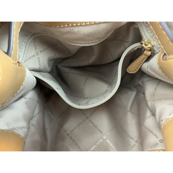 Michael Kors Mina Large Suede Chain Shoulder Bag Color Deer - Picture 5 of 10